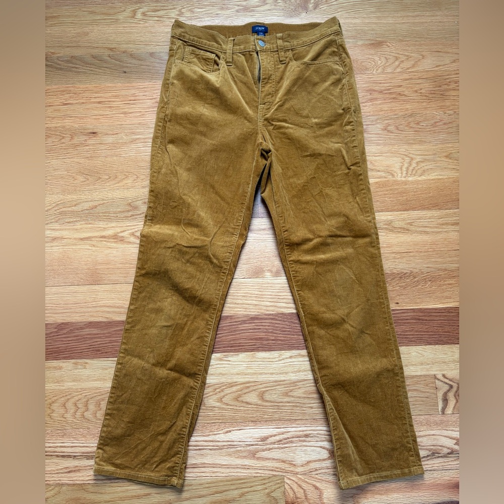 JCrew slim straight stretch Golden Khaki Corduroy pants. Size 28. Like new.